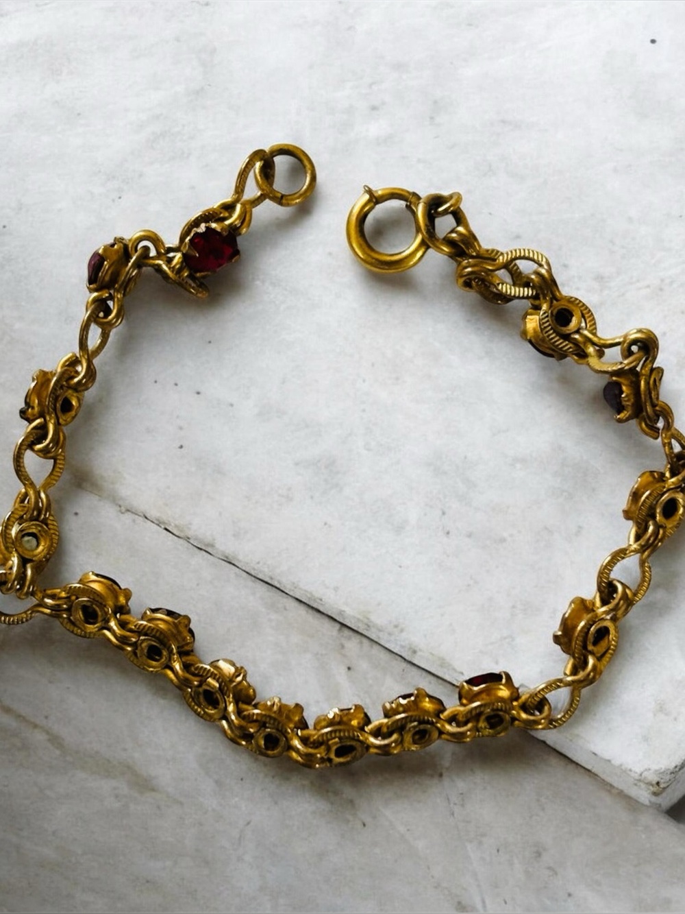 Gold Garnet Bracelet - Picture 4 of 4